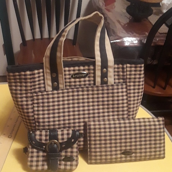 Longaberger Checkbook Cover in Khaki Check
